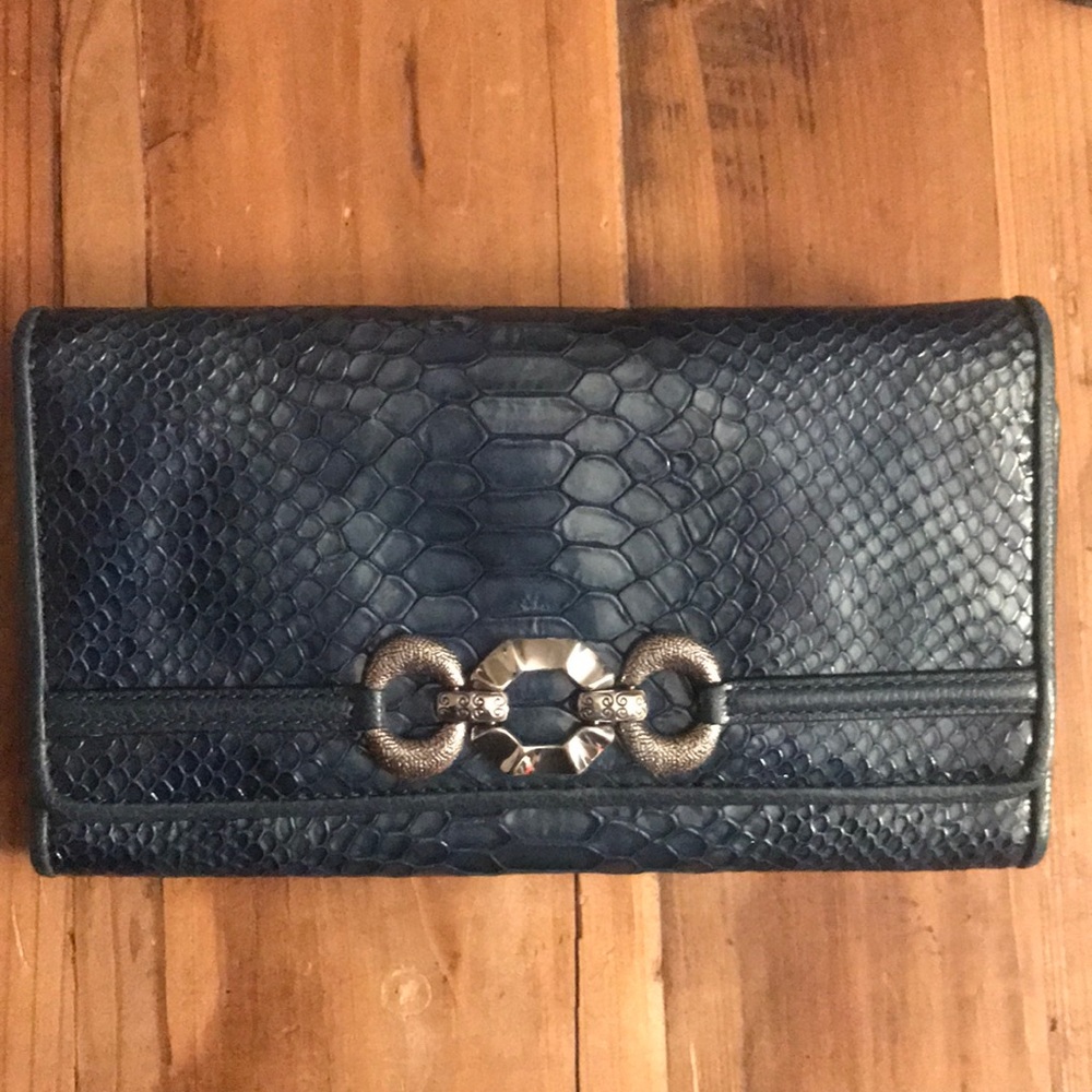 NEW. Brighton navy alligator skin wallet
